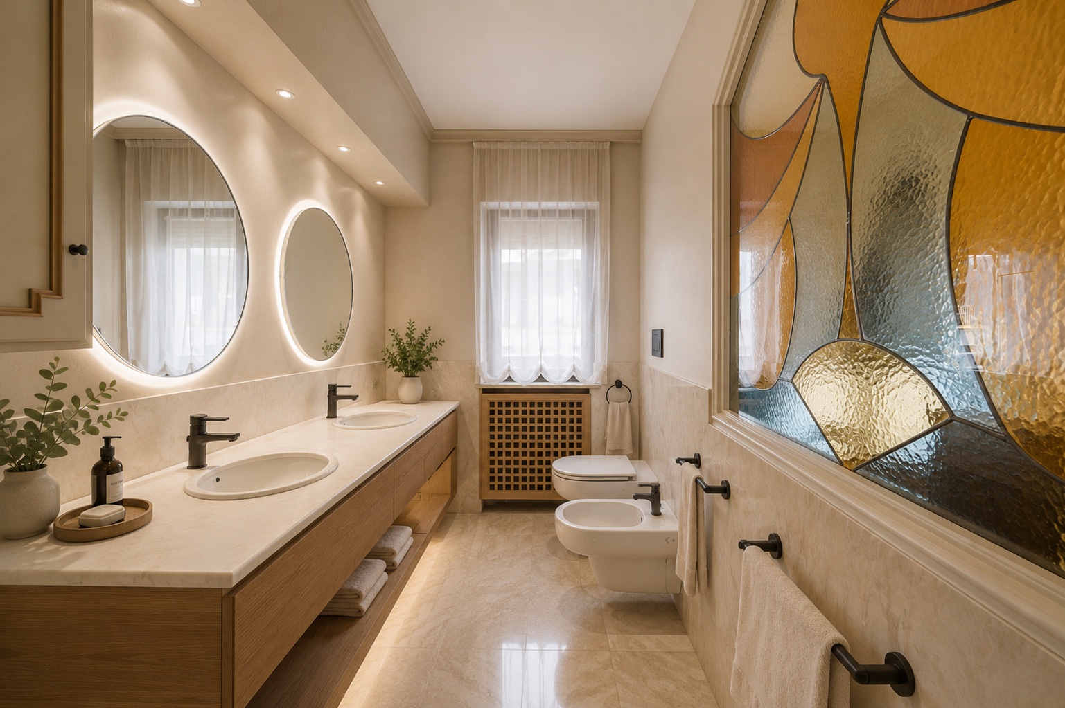 Restyling del bagno con doppio lavabo — Attico Busto Arsizio