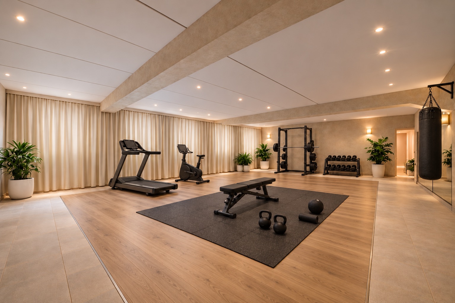 Variante su richiesta: palestra al posto della piscina, render AI — Attico Busto Arsizio